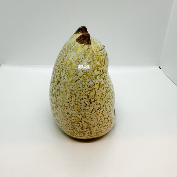 SOLD Vtg Fat Cat Kitty Figurine Redware Pottery Spongeware Ceramic Folk Art - Picture 5 of 6